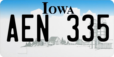 IA license plate AEN335