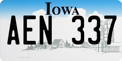 IA license plate AEN337