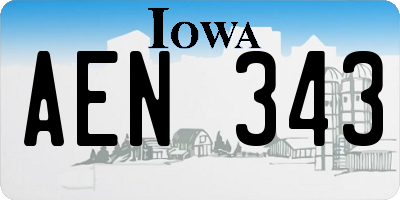 IA license plate AEN343
