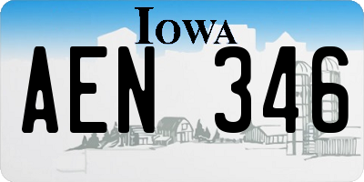 IA license plate AEN346