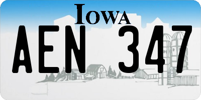 IA license plate AEN347