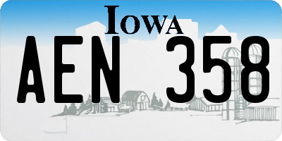 IA license plate AEN358