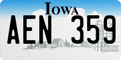 IA license plate AEN359