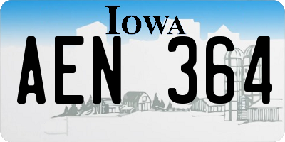IA license plate AEN364