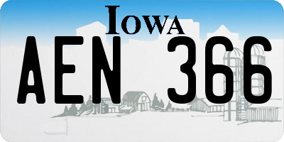 IA license plate AEN366