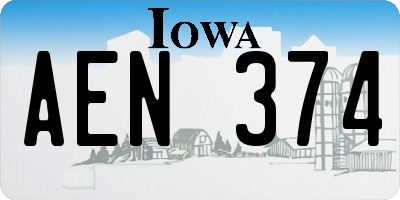 IA license plate AEN374