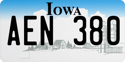 IA license plate AEN380