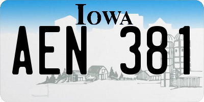 IA license plate AEN381