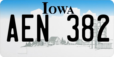 IA license plate AEN382