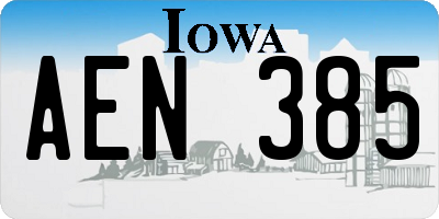 IA license plate AEN385