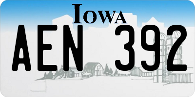 IA license plate AEN392