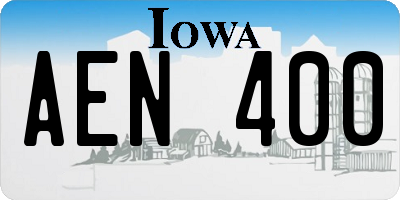IA license plate AEN400