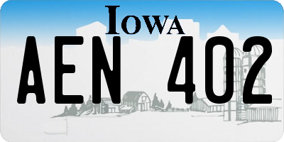 IA license plate AEN402
