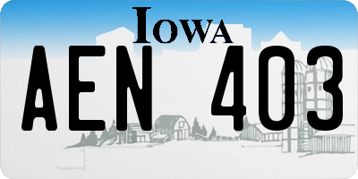 IA license plate AEN403