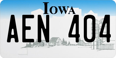 IA license plate AEN404