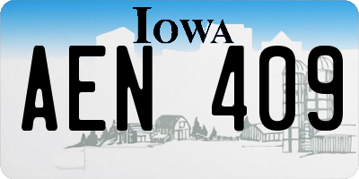 IA license plate AEN409