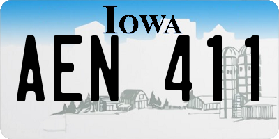 IA license plate AEN411