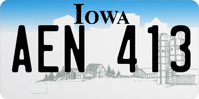 IA license plate AEN413