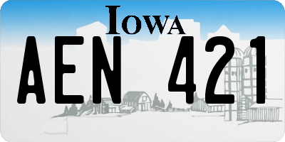 IA license plate AEN421