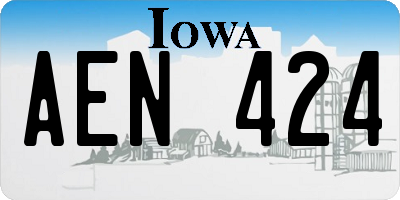 IA license plate AEN424