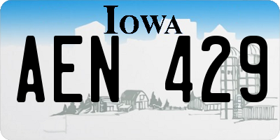 IA license plate AEN429