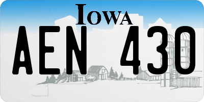 IA license plate AEN430