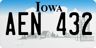 IA license plate AEN432