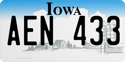 IA license plate AEN433