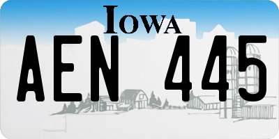 IA license plate AEN445