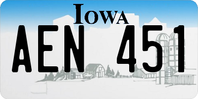 IA license plate AEN451