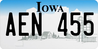IA license plate AEN455