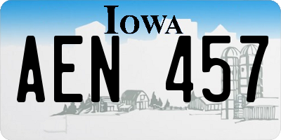 IA license plate AEN457