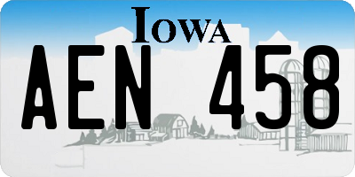 IA license plate AEN458