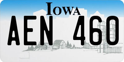 IA license plate AEN460
