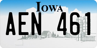 IA license plate AEN461