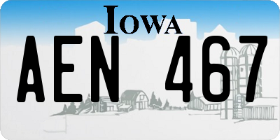 IA license plate AEN467