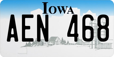 IA license plate AEN468