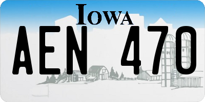 IA license plate AEN470