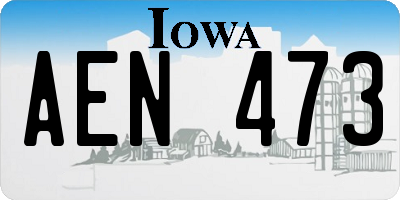 IA license plate AEN473