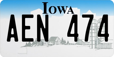 IA license plate AEN474