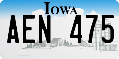 IA license plate AEN475