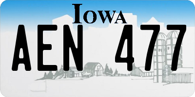 IA license plate AEN477