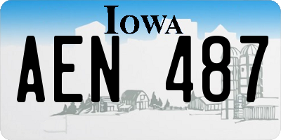 IA license plate AEN487