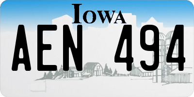 IA license plate AEN494