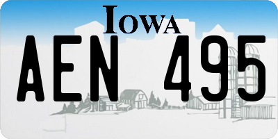 IA license plate AEN495