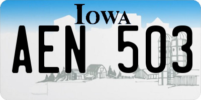 IA license plate AEN503