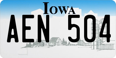 IA license plate AEN504