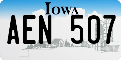 IA license plate AEN507