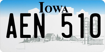 IA license plate AEN510