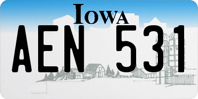 IA license plate AEN531